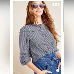 Dolan Stella Embroidered Blouse Small